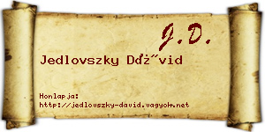 Jedlovszky Dávid névjegykártya