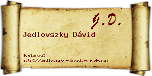 Jedlovszky Dávid névjegykártya