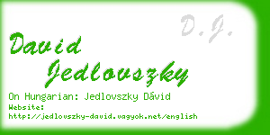 david jedlovszky business card